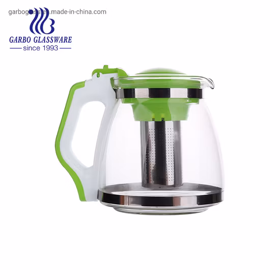 Chaleira 700ml Bule de vidro resistente ao calor Bule de café de água quente com infusor Alça PP preta